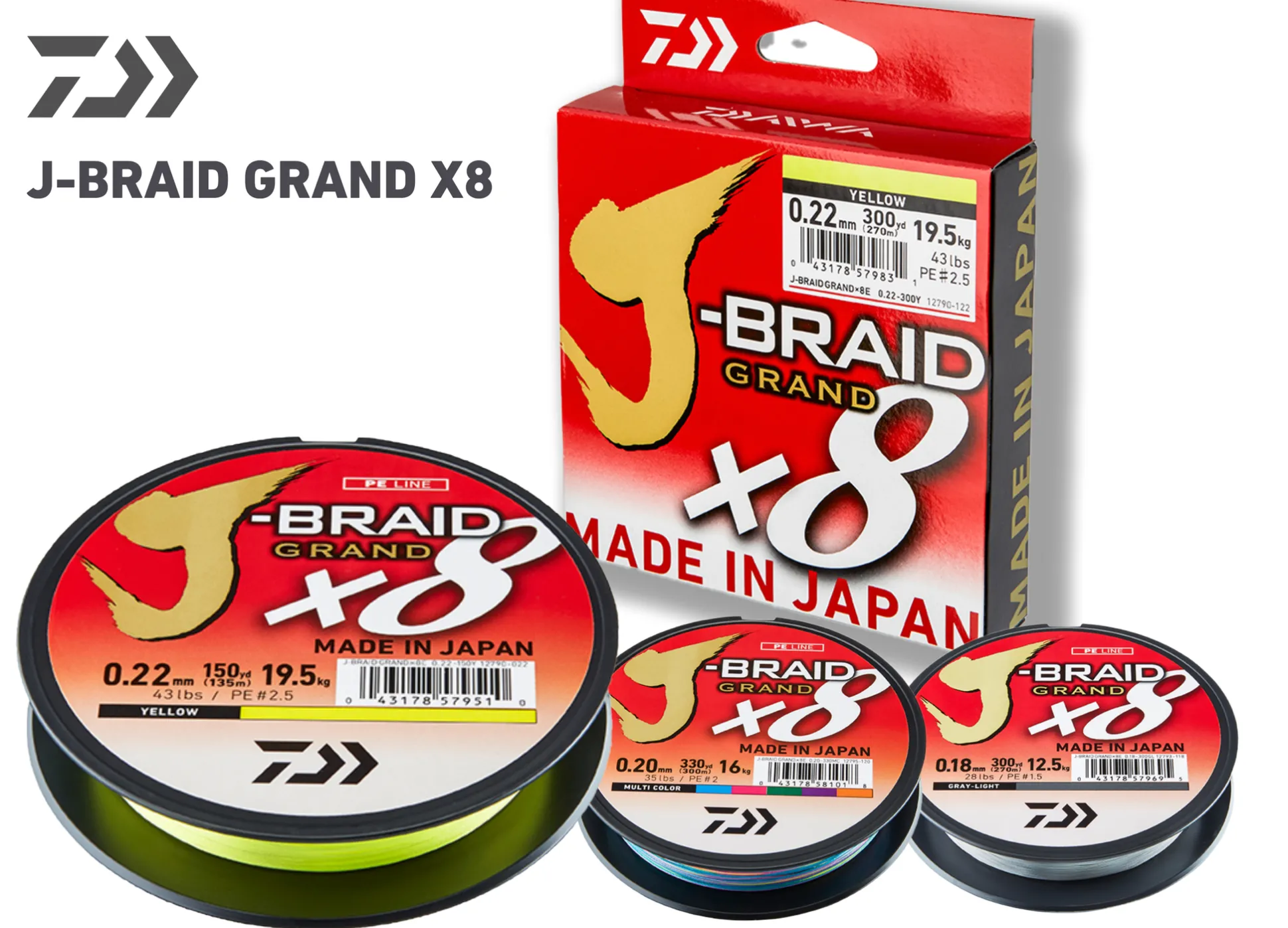 J-Braid Grand X8 Dark Green 0,22mm 19,5kg 135m