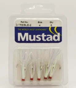 Mustad Kolmihaarakoukku bucktail #6 5kpl